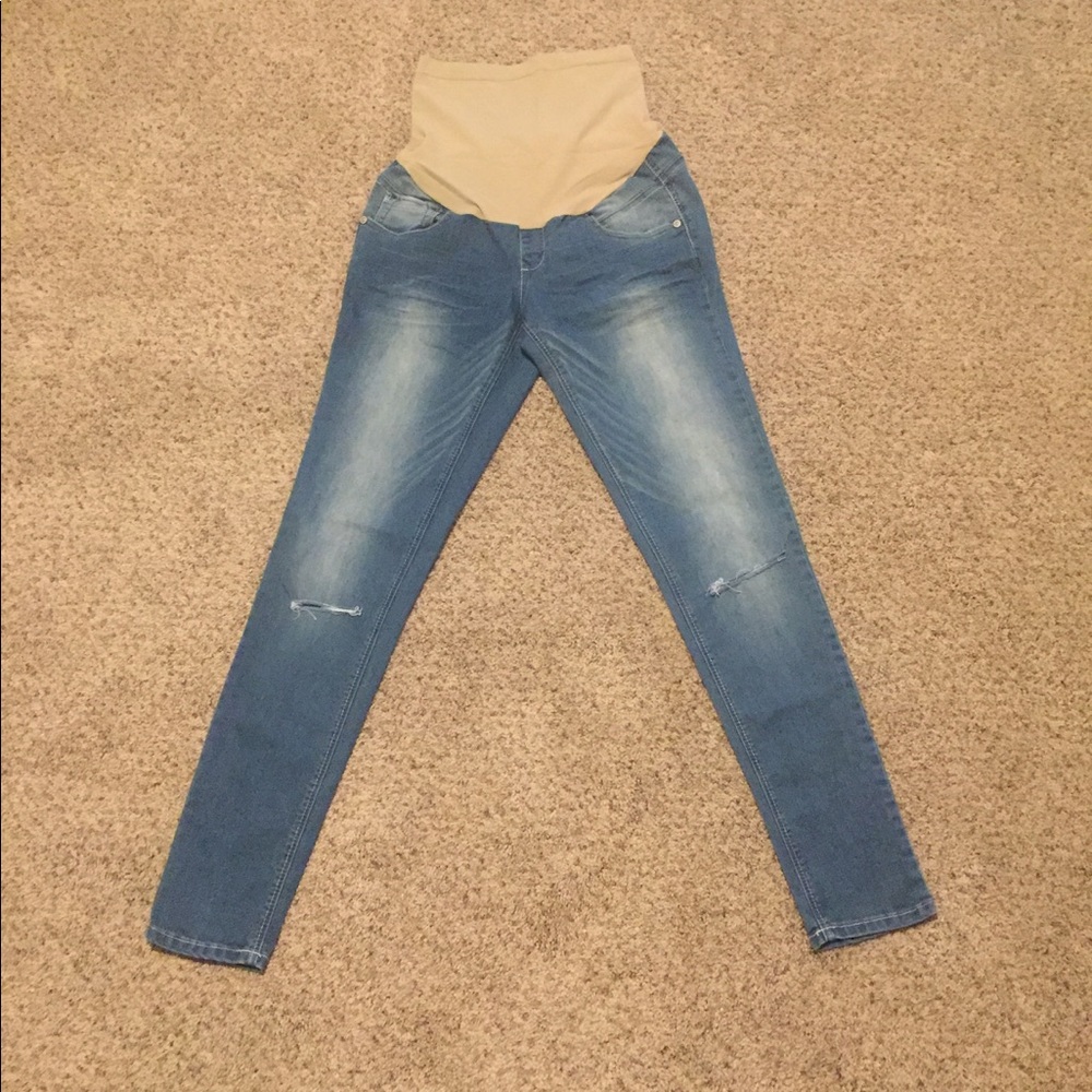Maternity Size Small, Distressed Skinny Jeans